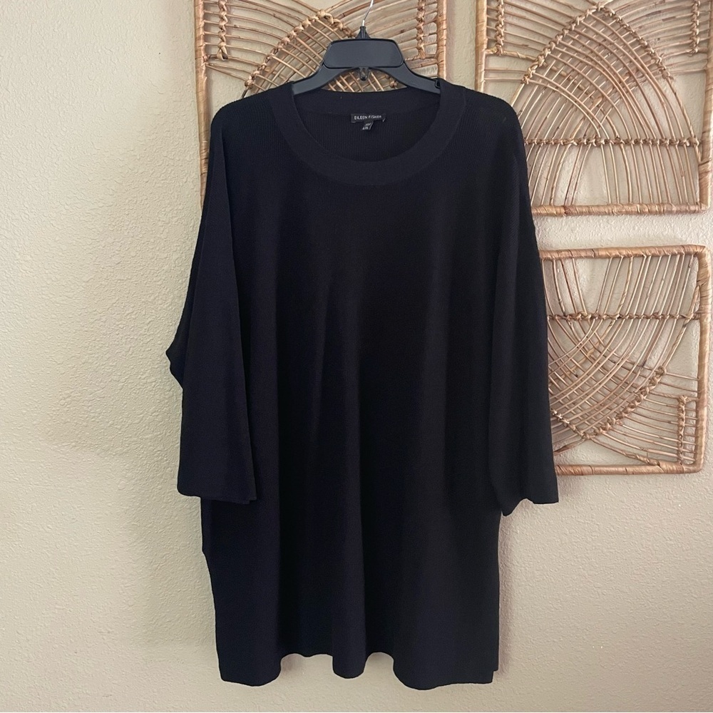 Eileen Fisher Long Sleeve Sweater Tunic Linen‎ Lagenlook Minimalist Women's L/XL